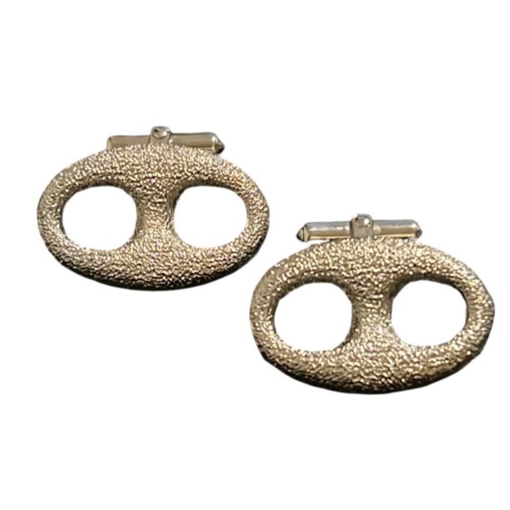 Men’s Dior Silver Textured Logo Chain Link Cuff Links